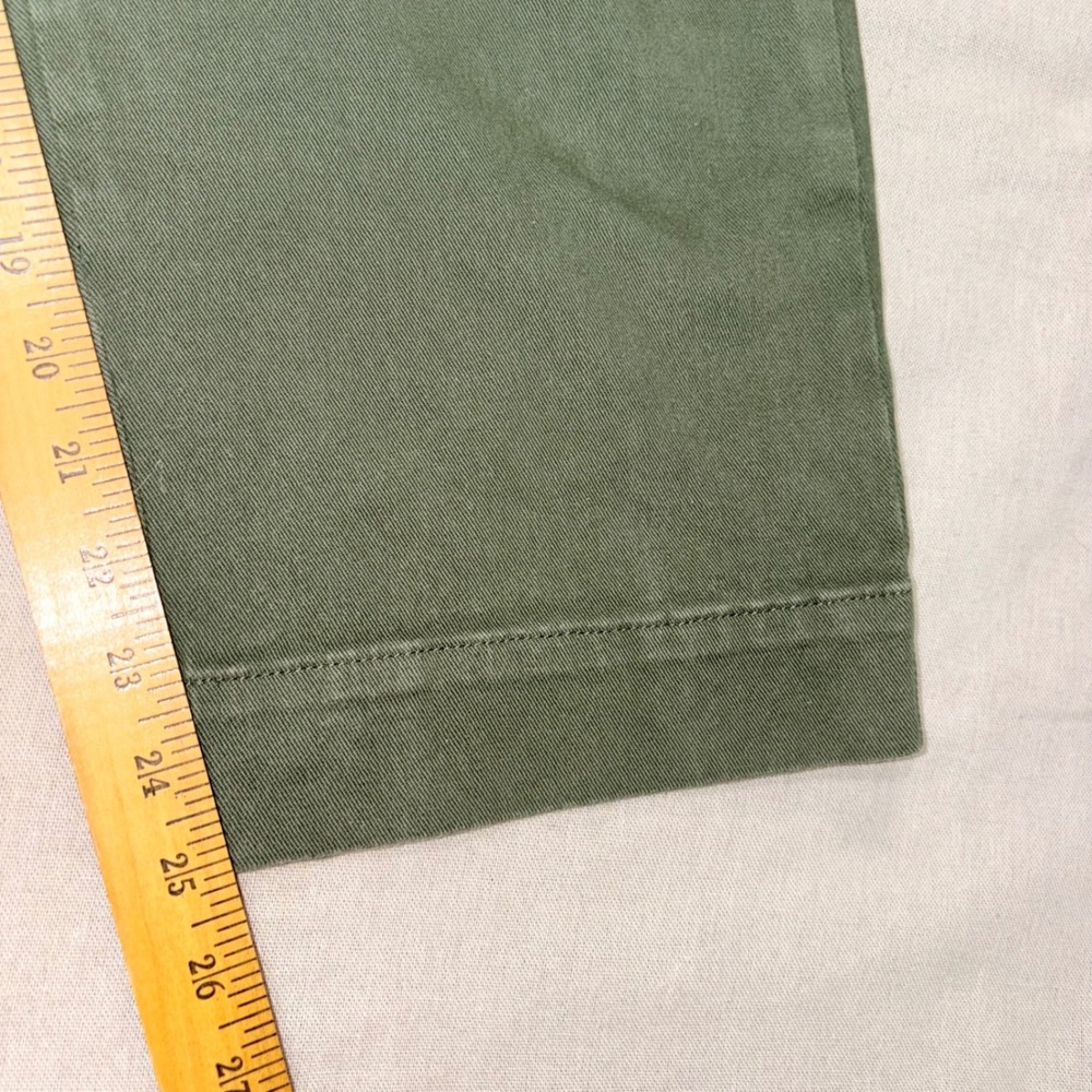 Everlane Fatigue Green Organic Cotton Straight Leg Pant 14R High Rise Chino - Picture 5 of 8